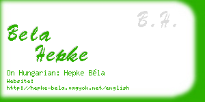 bela hepke business card